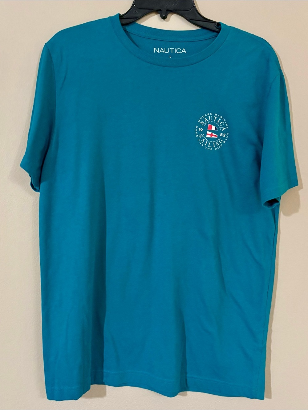 Nautica Modern Maritime Graphic Tee - Teal Blue Coastal Vibe